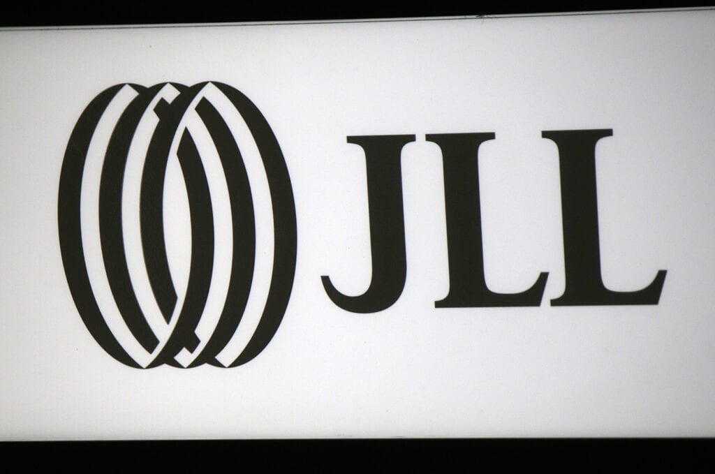 JLL logo sign in black and white