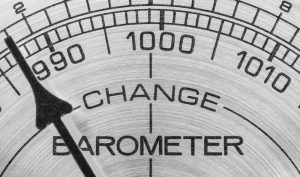 shutterstock_215661319 Barometer with the indicator moving towards change
